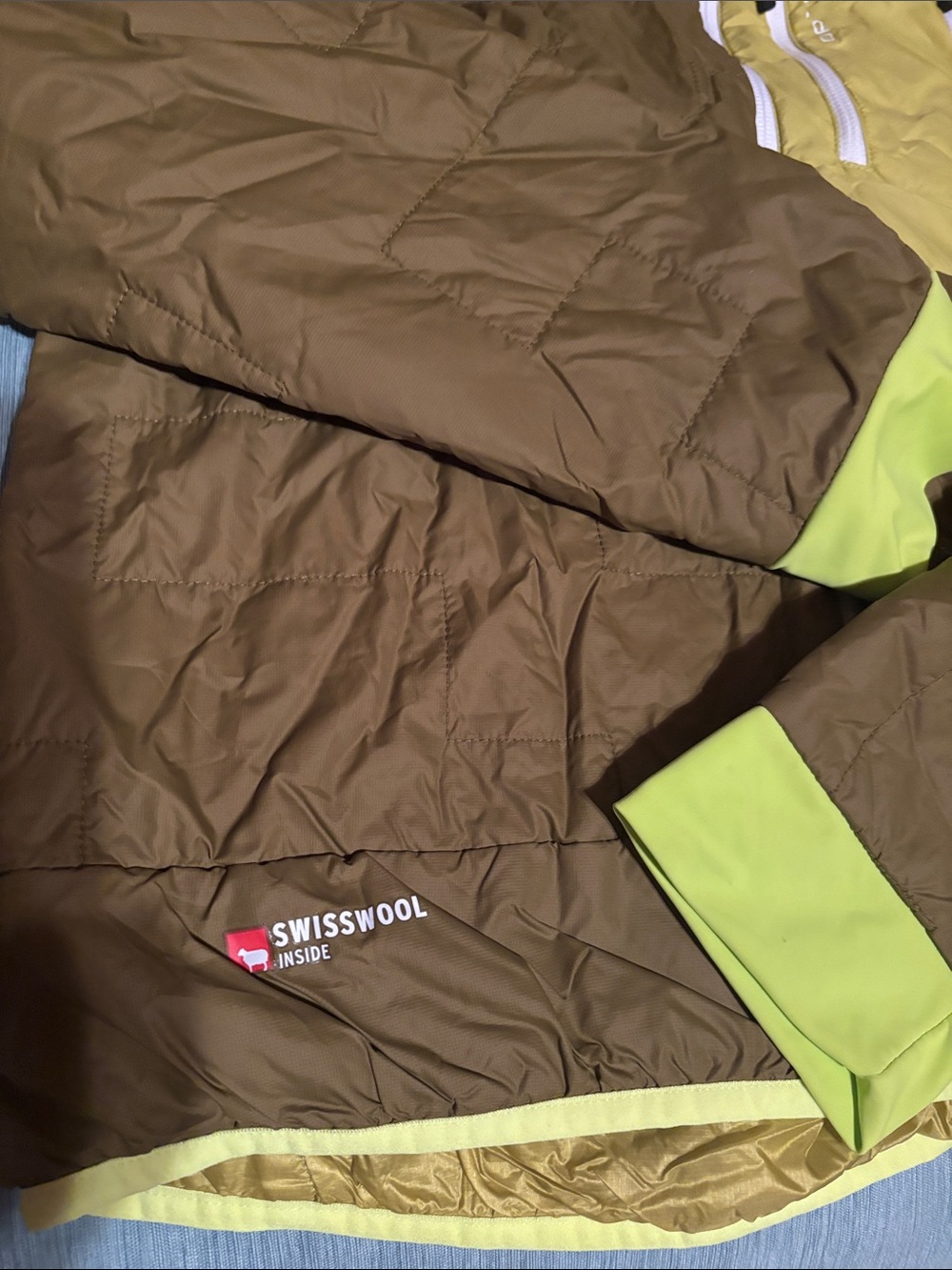 Men's Ortovox Olive & Lime Hooded Swisswool Jacket Size Large - Picture 3 of 7